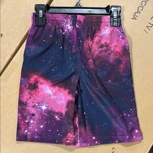 Lands' End Kids Cosmic Print Shorts - Pink and Purple